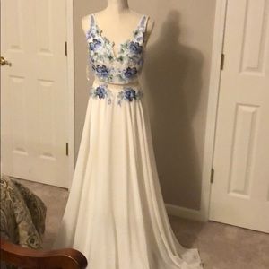 Dress white and blue